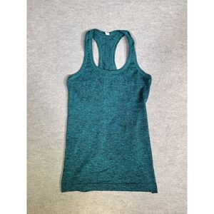 Lululemon Athletica Swiftly Tech Racerback Tank Top Womens 6 Teal Run With Heart